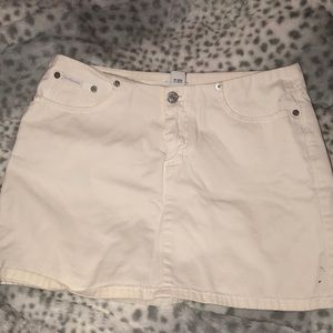 white mini skirt